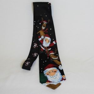Hallmark Traditions Santa and Reindeer Tie